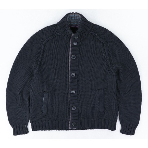 Ted Baker Other - Ted Baker Cardigan Sweater Mens Size 6 Black  Heavyweight Grandpa Dad Wool Blend